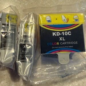 NEW Sealed Generic Printer Ink KD-10C Color XL & 2 KD-10BK XL Black Bundle